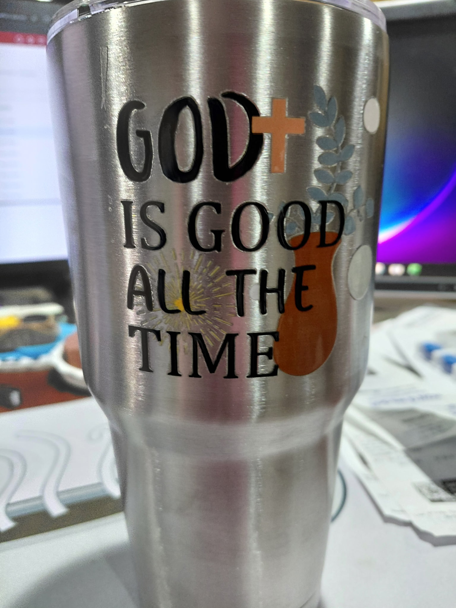 God is Good faith tumbler